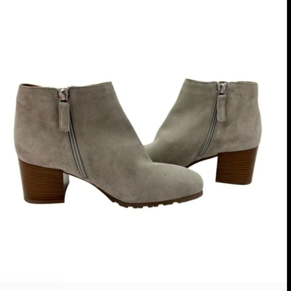 Aquatalia Taupe Charlotte Weatherproof Suede Booties Size 7.5